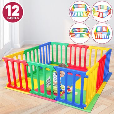 Happy Panel Plastic Playpen And EVA Mat | Jumbo Square 1.65m x 1.65m Kids Playpen