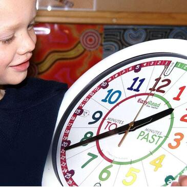 Easyread Time Teacher Kids Clock Grey