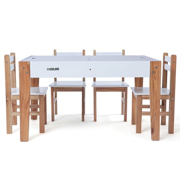 Nu Byron Activity Rectangle Table & 4 Chairs Set - White