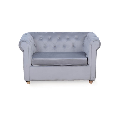 Star Kidz Chesterfield  Sofa - Grey Velvet