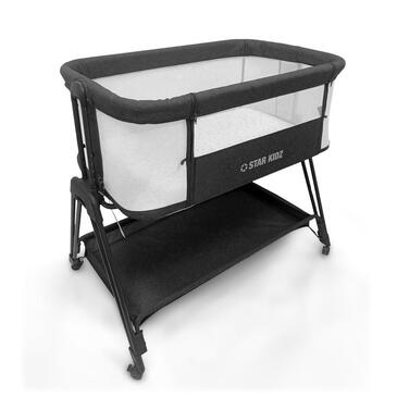 Star Kidz Cosmo Baby Bedside Bassinet - Charcoal