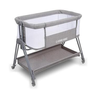 Star Kidz Cosmo Baby Bedside Bassinet - Grey