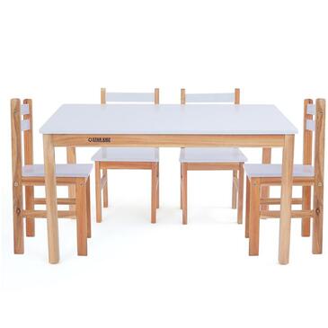 Star Kidz Elwood Rectangle Table & 4 Chairs White