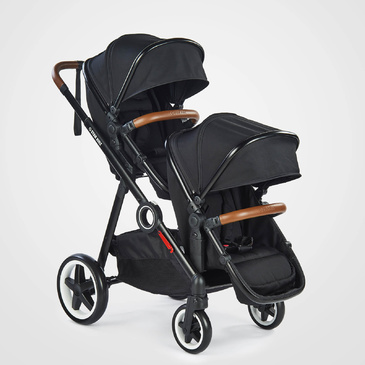 Star Kidz Flexii Double Inline Pram - Black