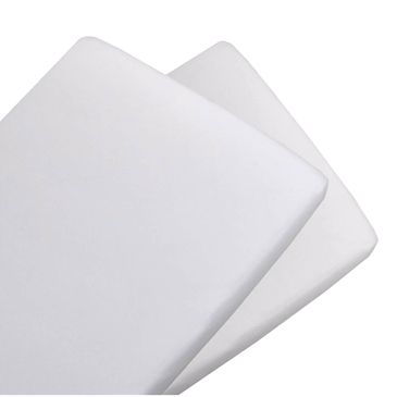 Star Kidz Amico Plus Light Travel Cot Fitted Sheet Twin Pack - White