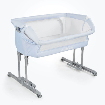 Star Kidz Intimo Deluxe Baby Bedside Bassinet - Light Blue