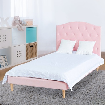 Star Kidz Luna Bed King Single Pink Velvet