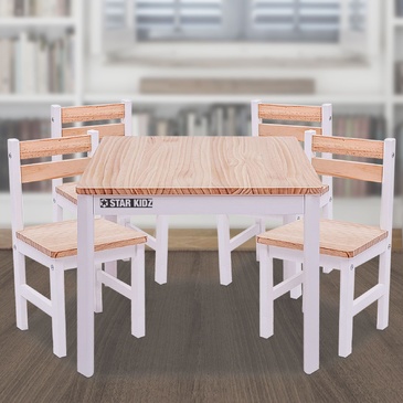 Nu Elwood Square Table & 4 Chairs Set -  Inverted White