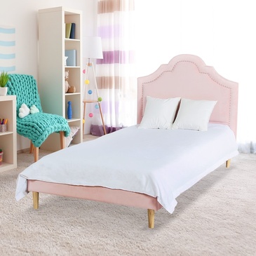 Star Kidz Stella Bed King Single Pink Velvet