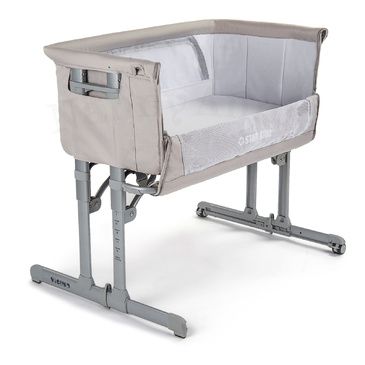 Star Kidz Vicino Deluxe Baby Bedside Bassinet - Silver Cloud