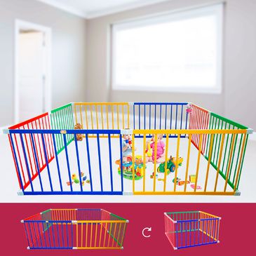 Tikk Tokk Giant Square Coloured Playpen | Coloured Wooden Playpen